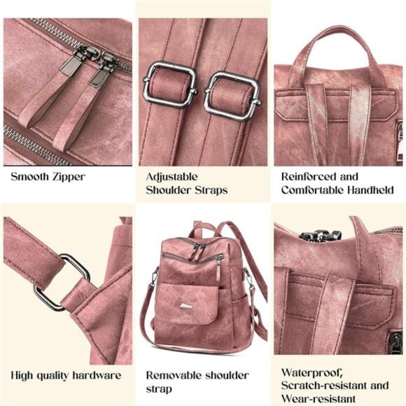 Backpack Purse for Women, Women Backpack Purse Small Leather Waterproof main image 7